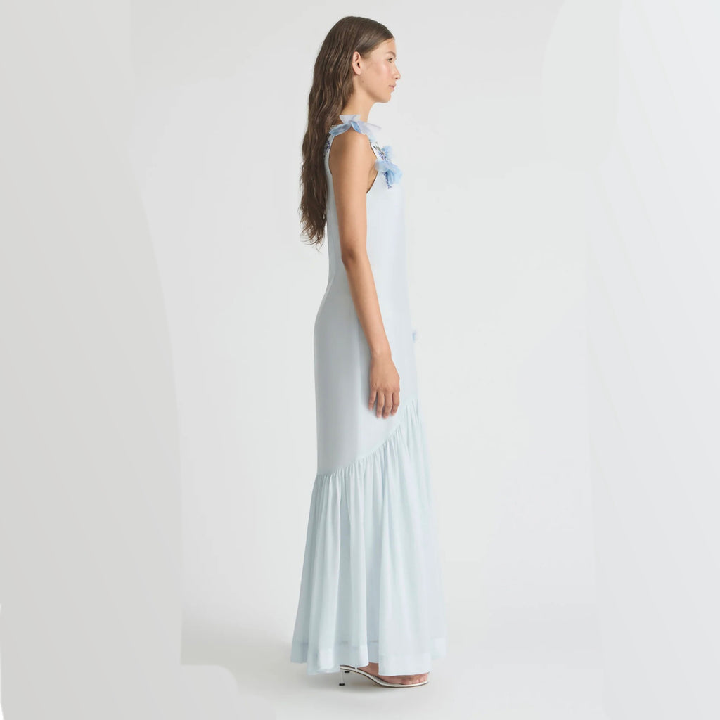 Antipodean Bisous Open Back Boat Neck Dress – Sapphire