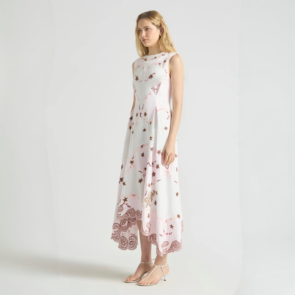 Antipodean Take It Easy Handkerchief Hem Dress - Rosewater