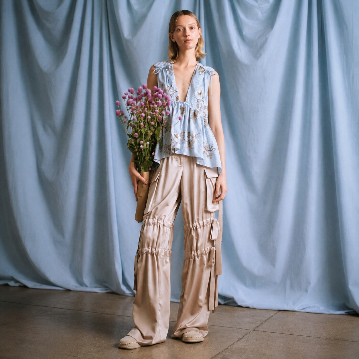 Aknvas - The Odin Trousers in Taupe Satin