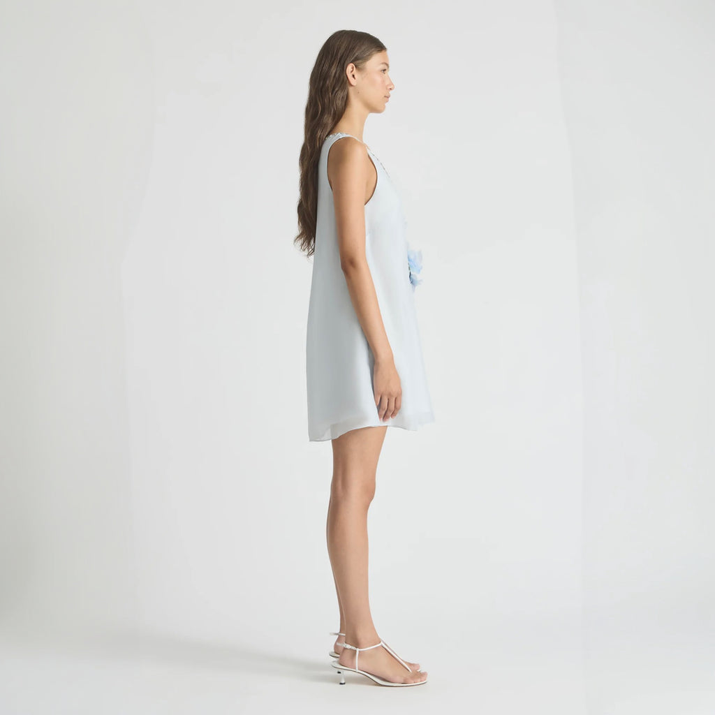 Antipodean Bisous Floral Shift Dress – Sapphire V-Neck Mini
