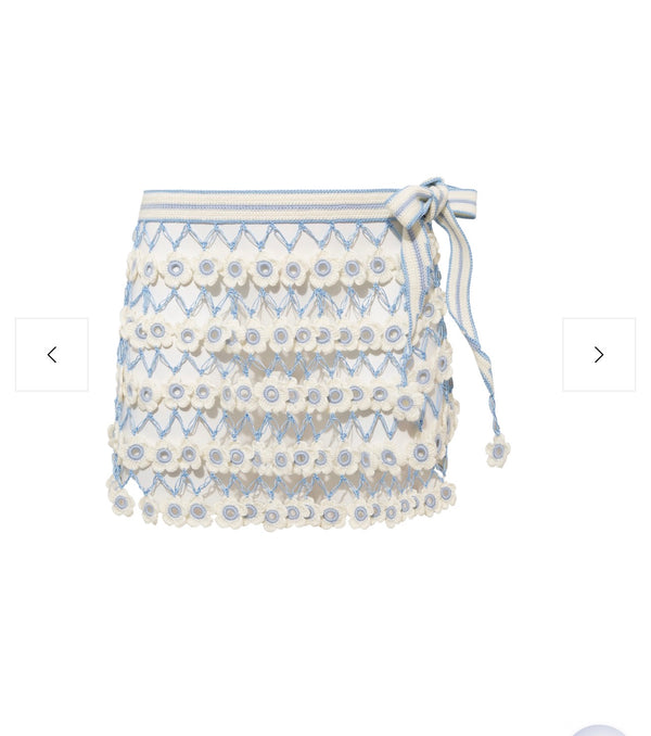 My Beachy Side Fleur Hand-Crocheted Skirt | Baby Blue