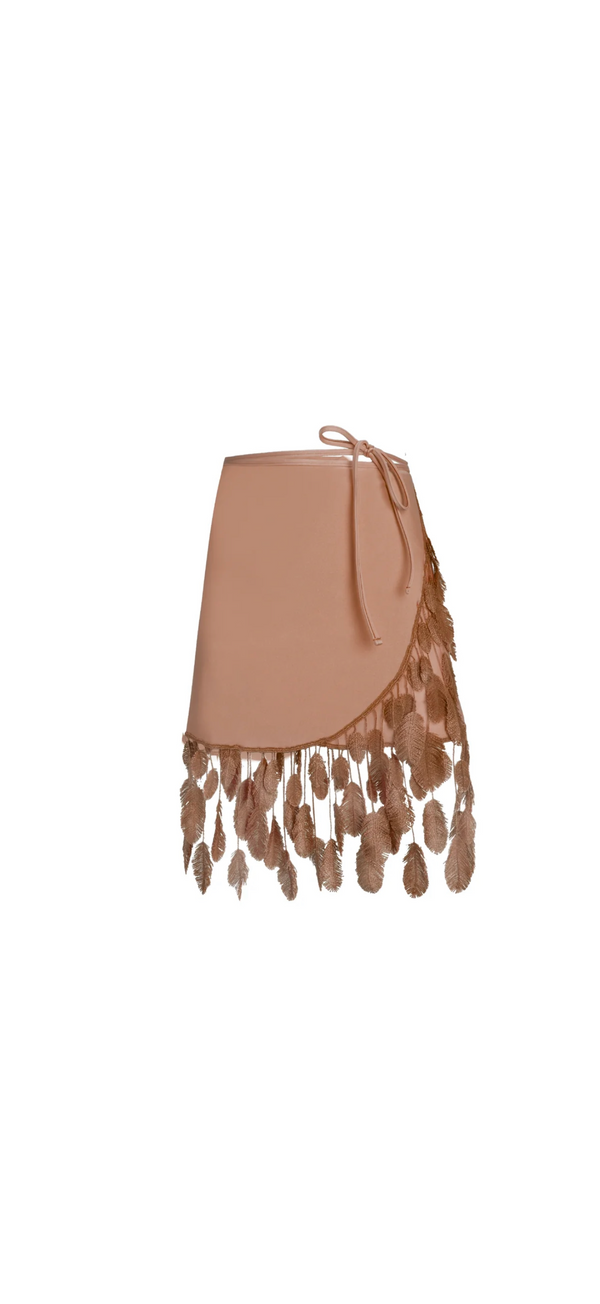 ISABEL BEACHWEAR PLUMAGE PAREO COCONUT BROWN