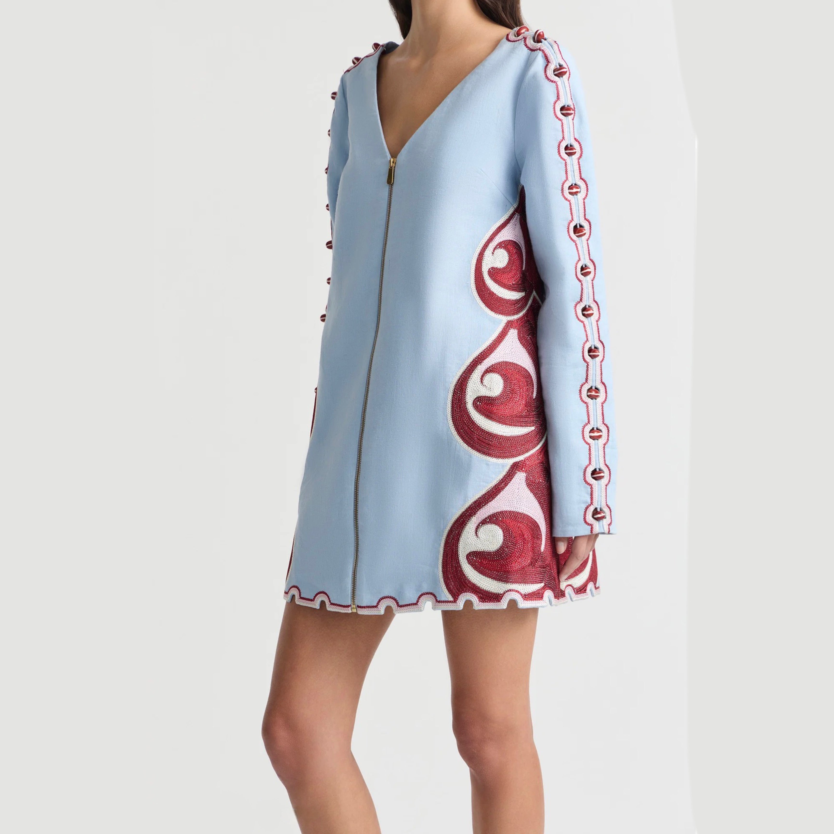 Antipodean - Twin Rivers Slim Sleeve Mini Dress - Sea Glass