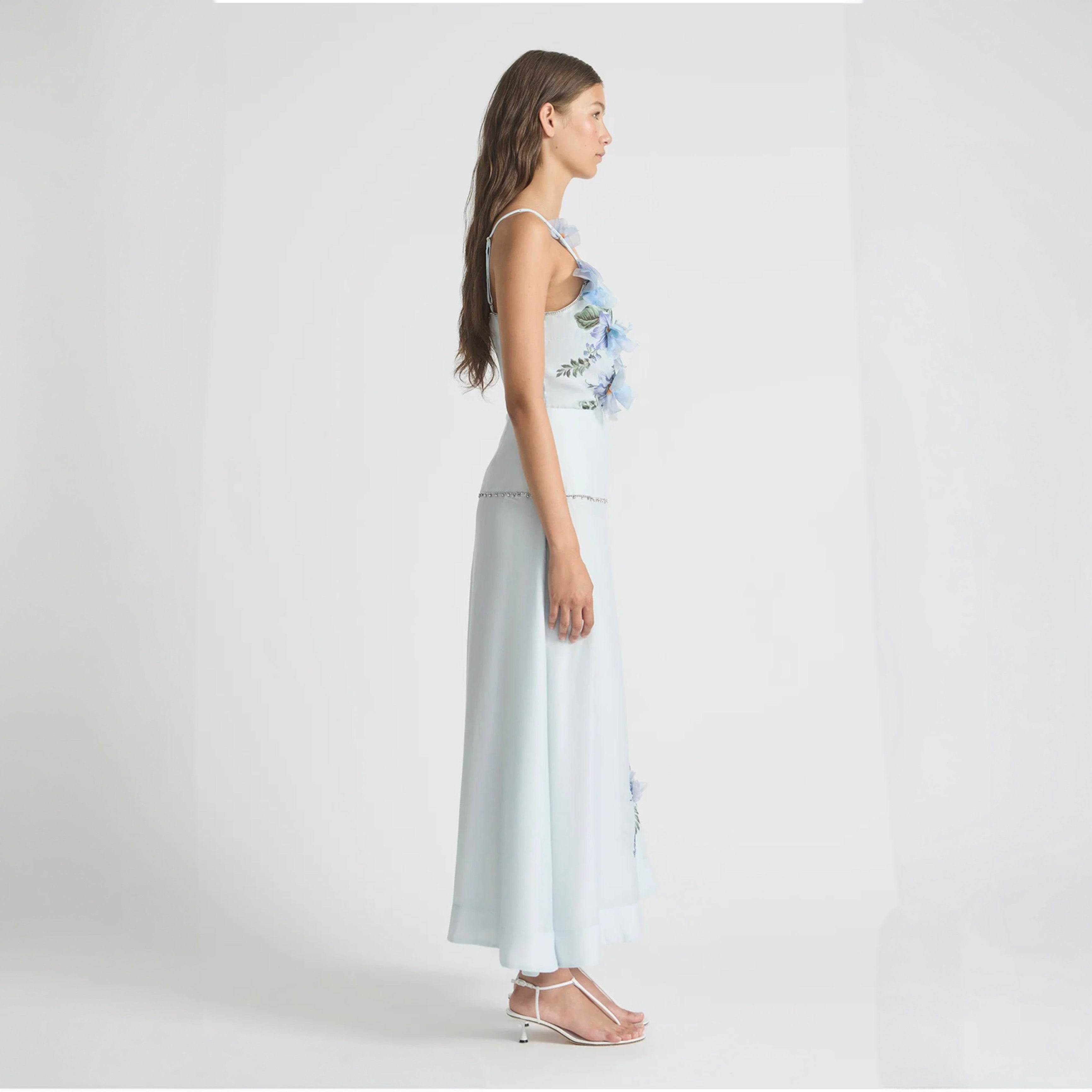 Antipodean Bisous Flower Yoke Skirt – Sapphire Midi Skirt