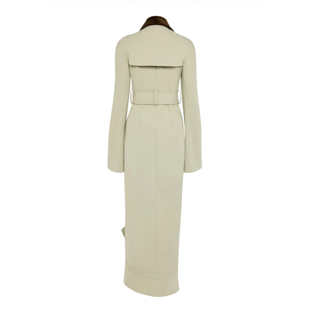 A.W.A.K.E. Mode Bib-Front Structured Trench Coat | Light Khaki