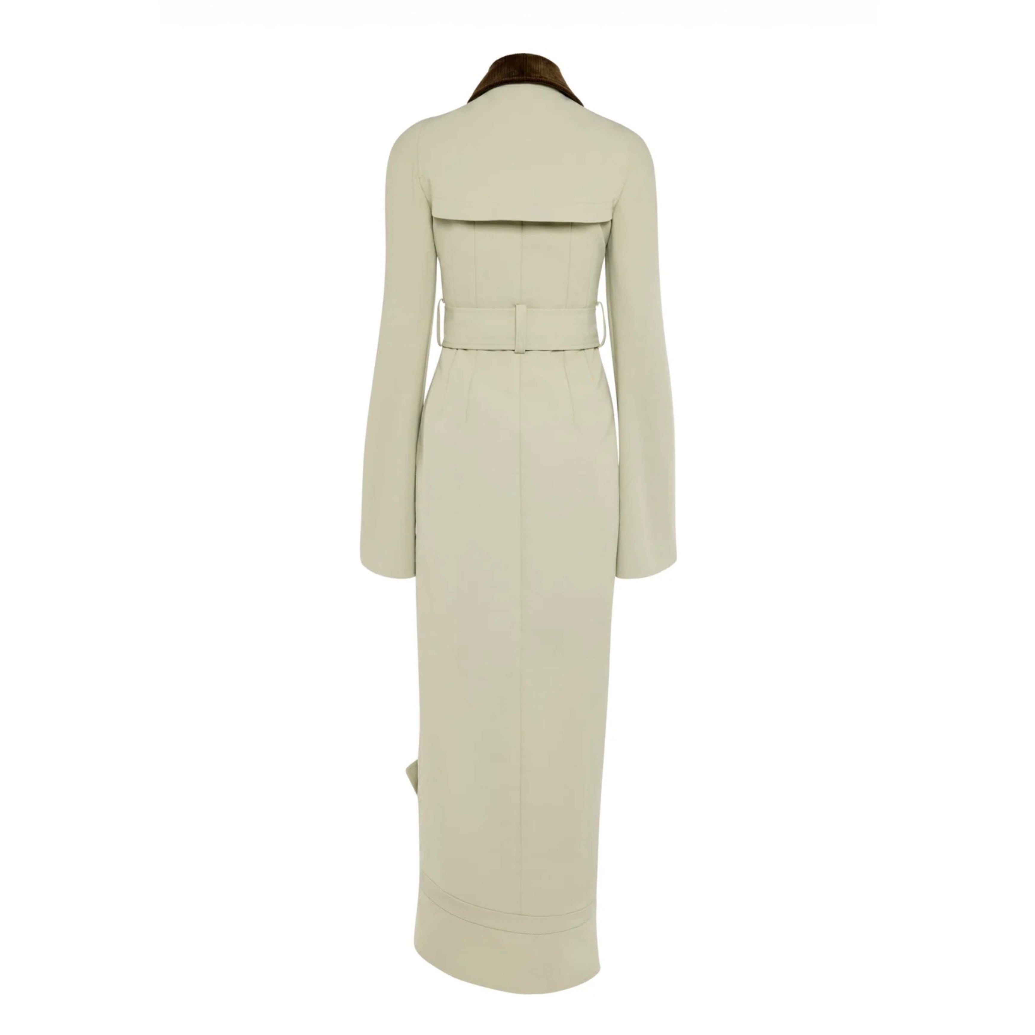A.W.A.K.E. Mode Bib-Front Structured Trench Coat | Light Khaki