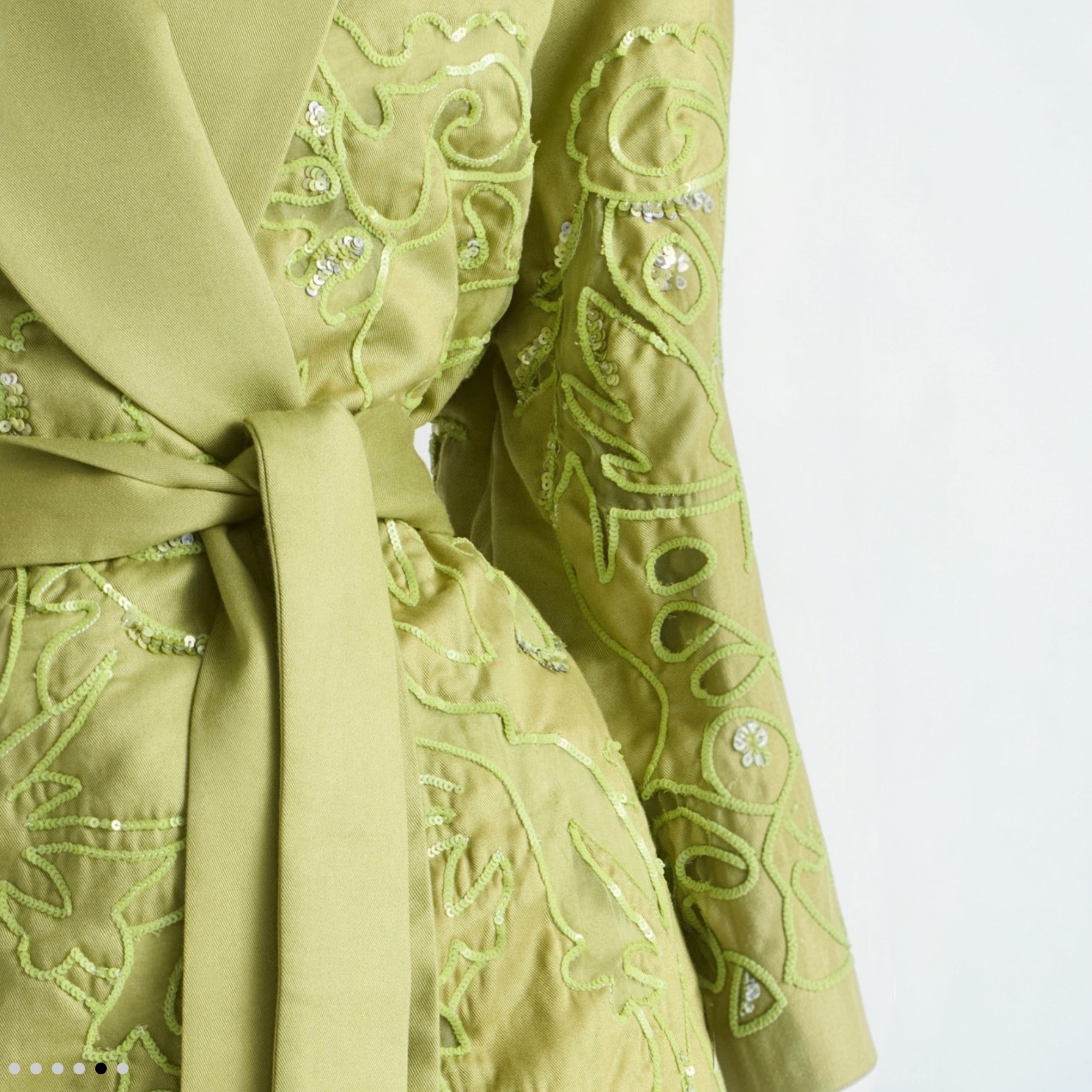 Antipodean - Embroidered Robe Dress - Citron