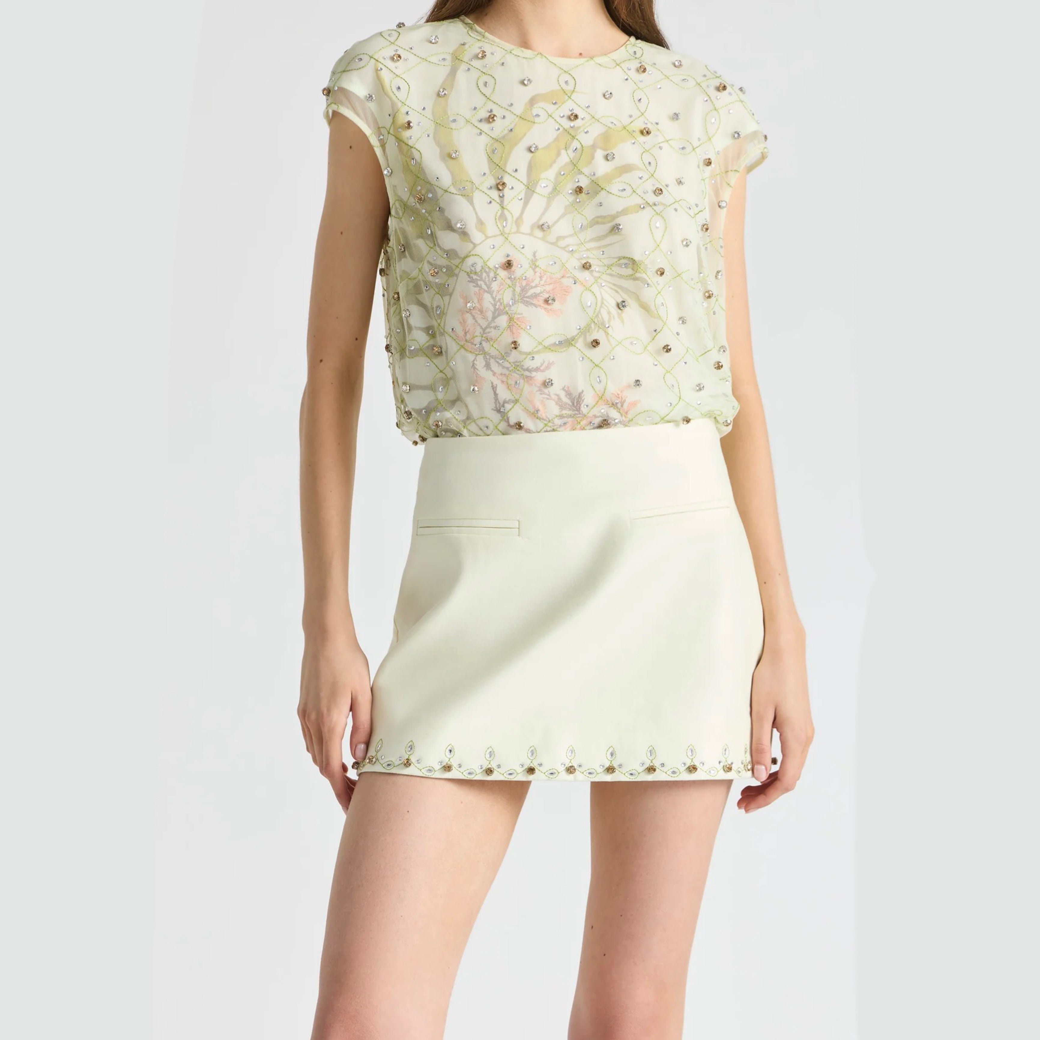 Antipodean Free Fall Cap Sleeve Tank Top - Porcelain
