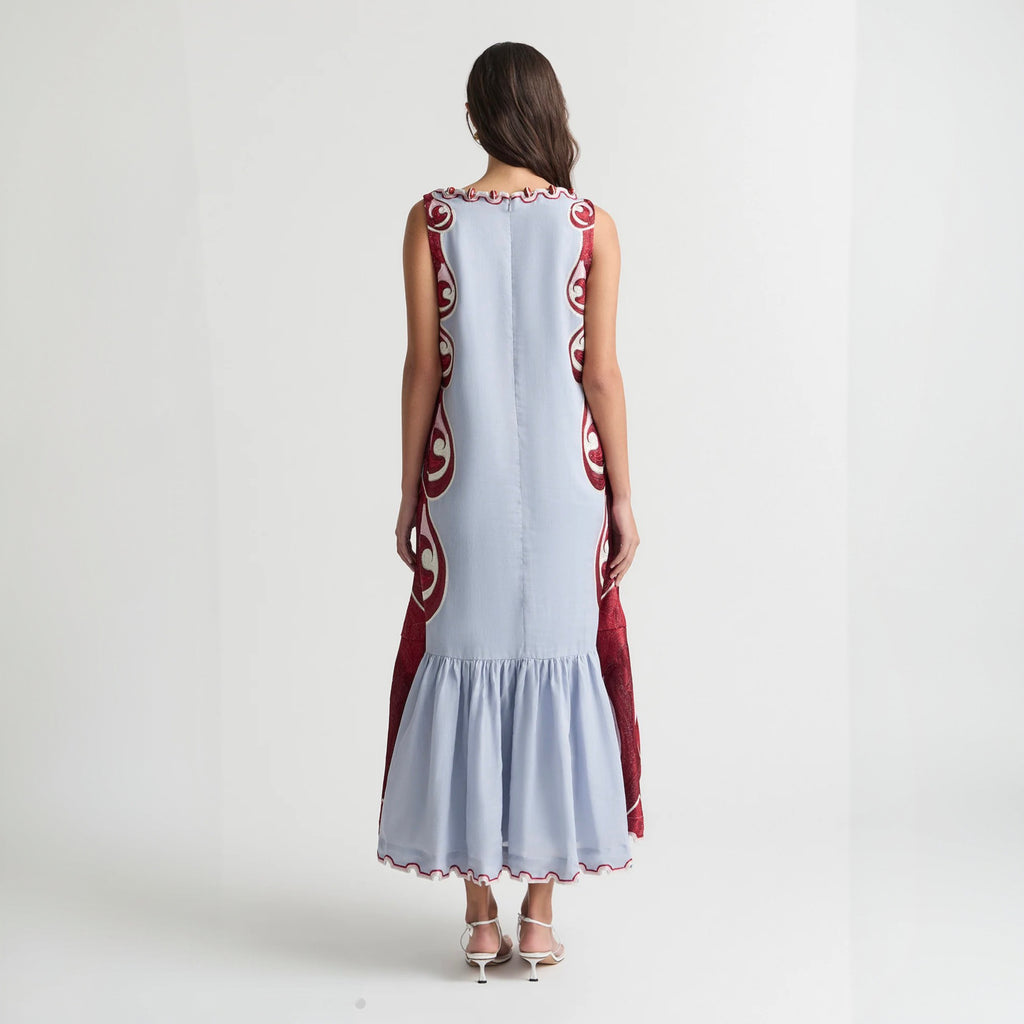 Antipodean - Twin Rivers Boat Neck Maxi Dress - Sea Glass