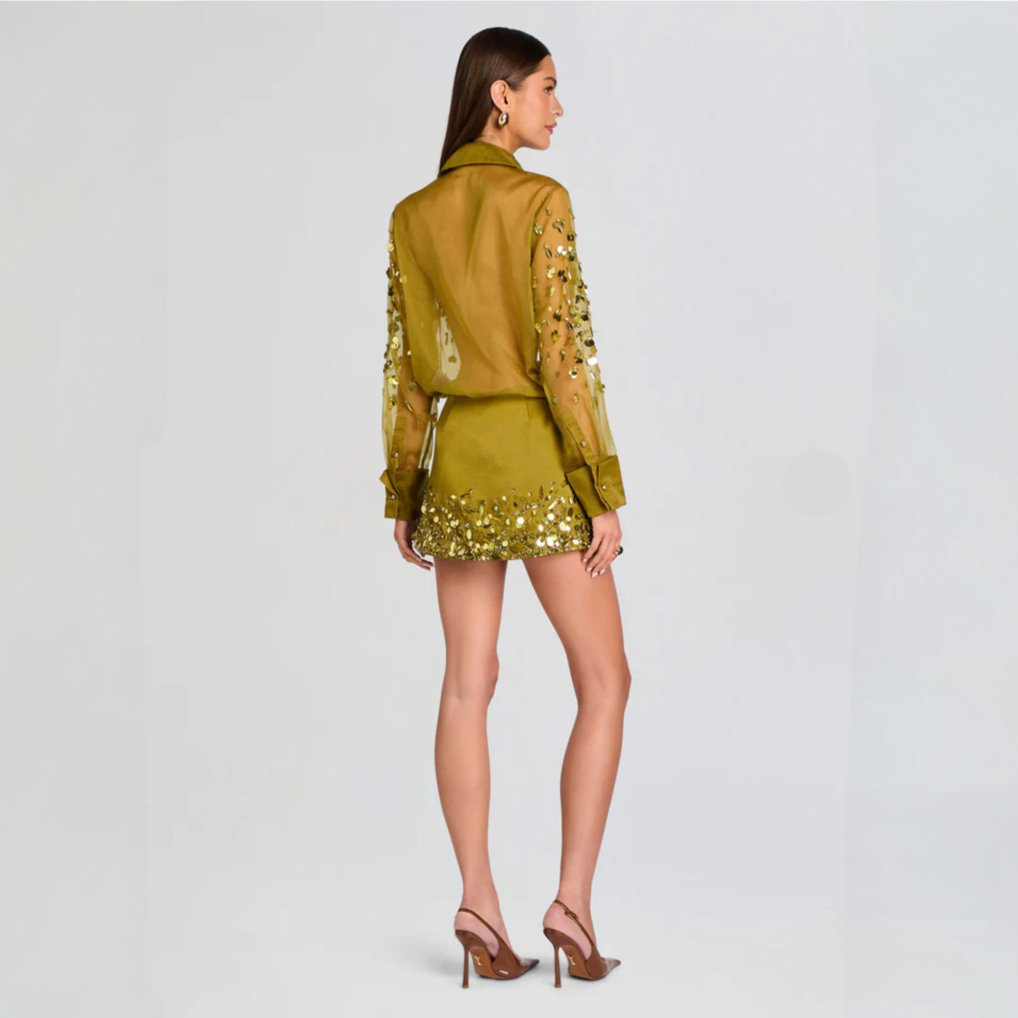 Retrofête Quilly Embroidered Blouse | Basil