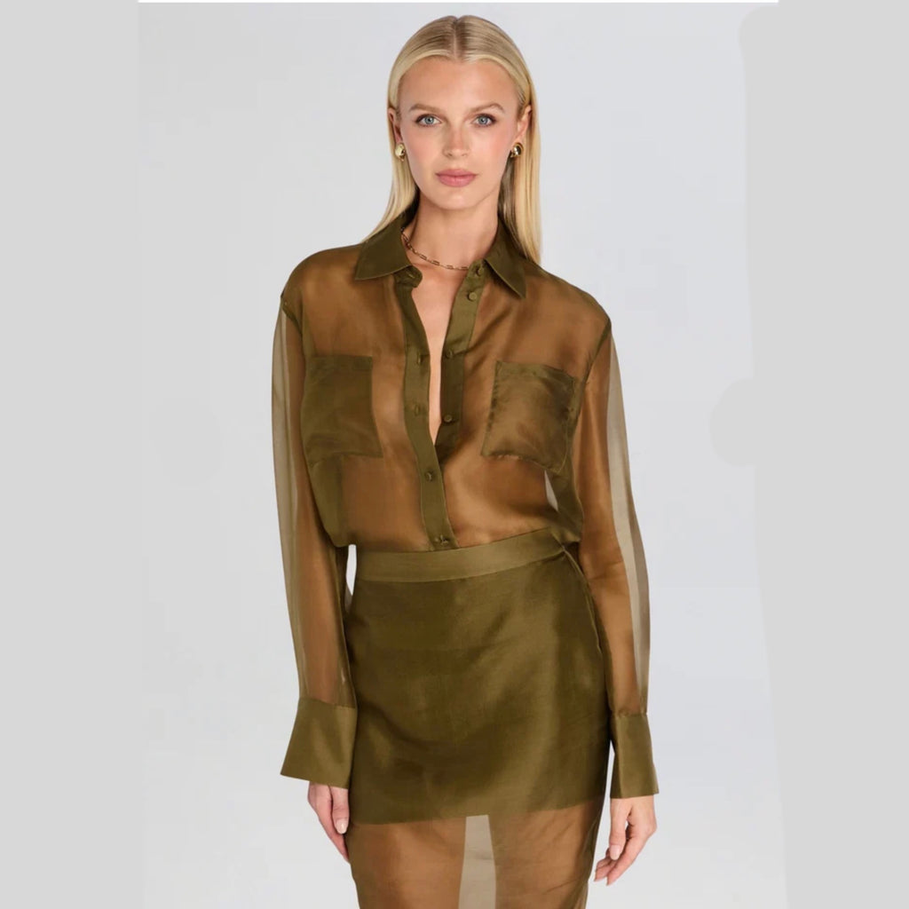 SEROYA - Estella Silk Top in Olivewood