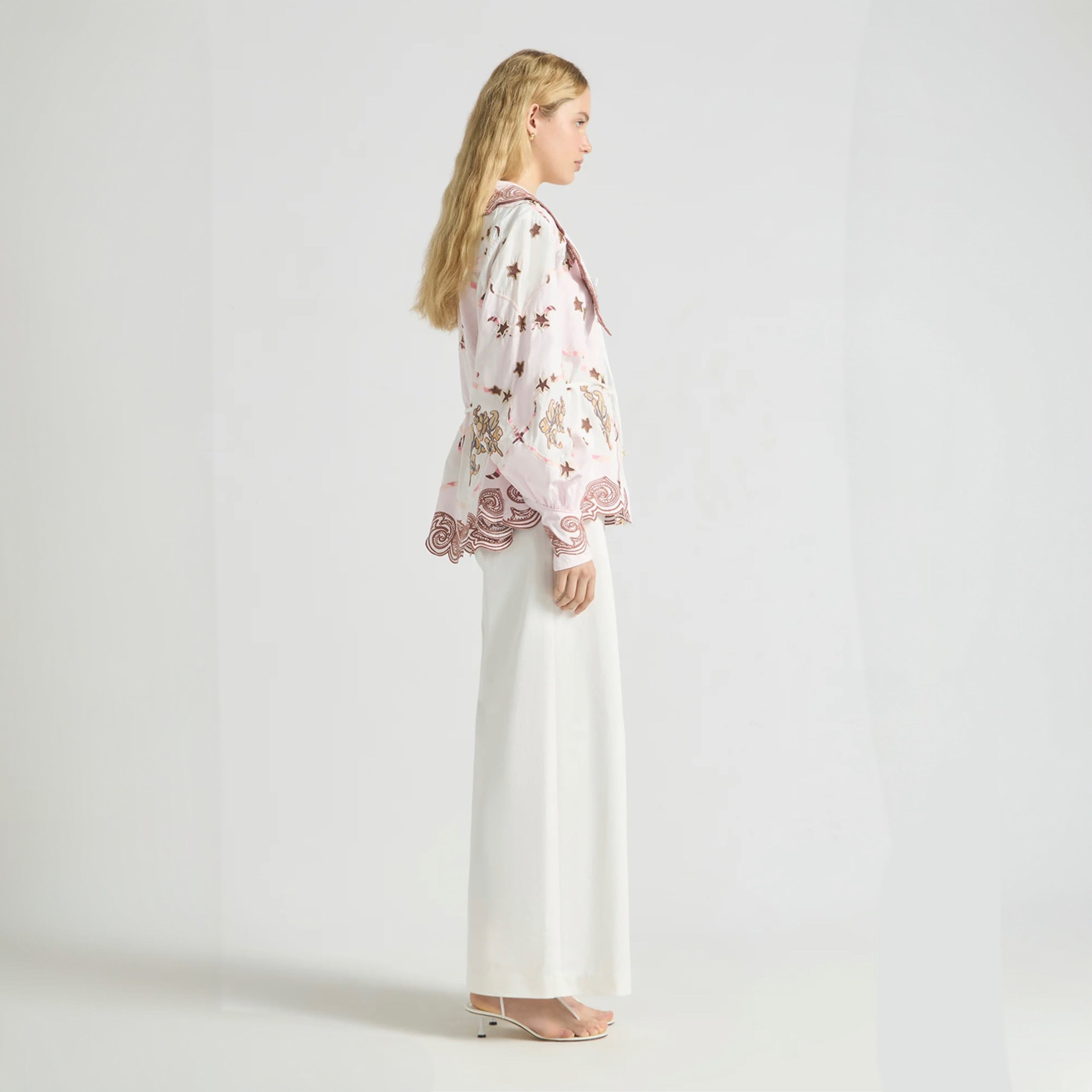Antipodean Take It Easy Tie-Front Blouse - Rosewater