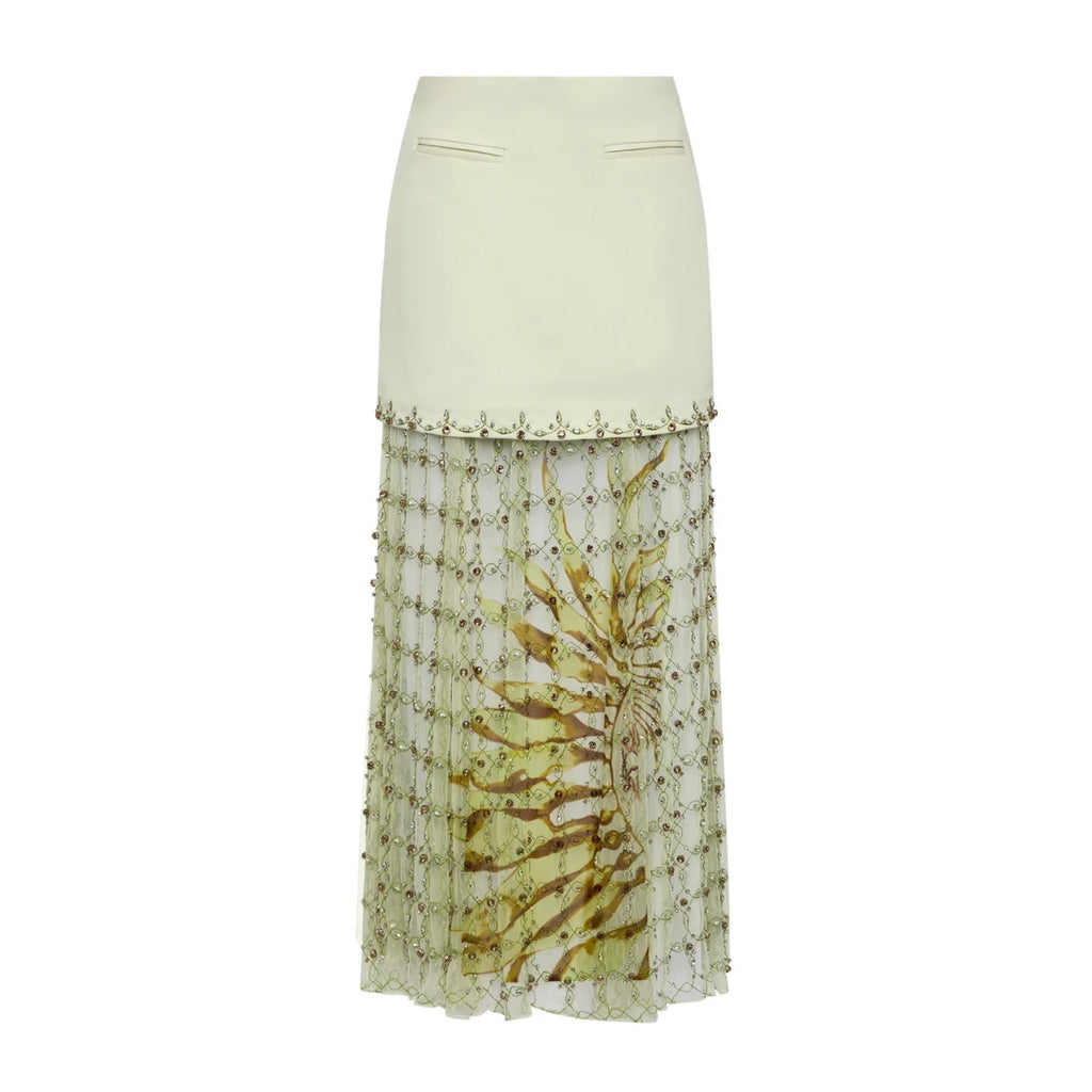 Antipodean Free Fall Micro-Mini with underskirt - Porcelain