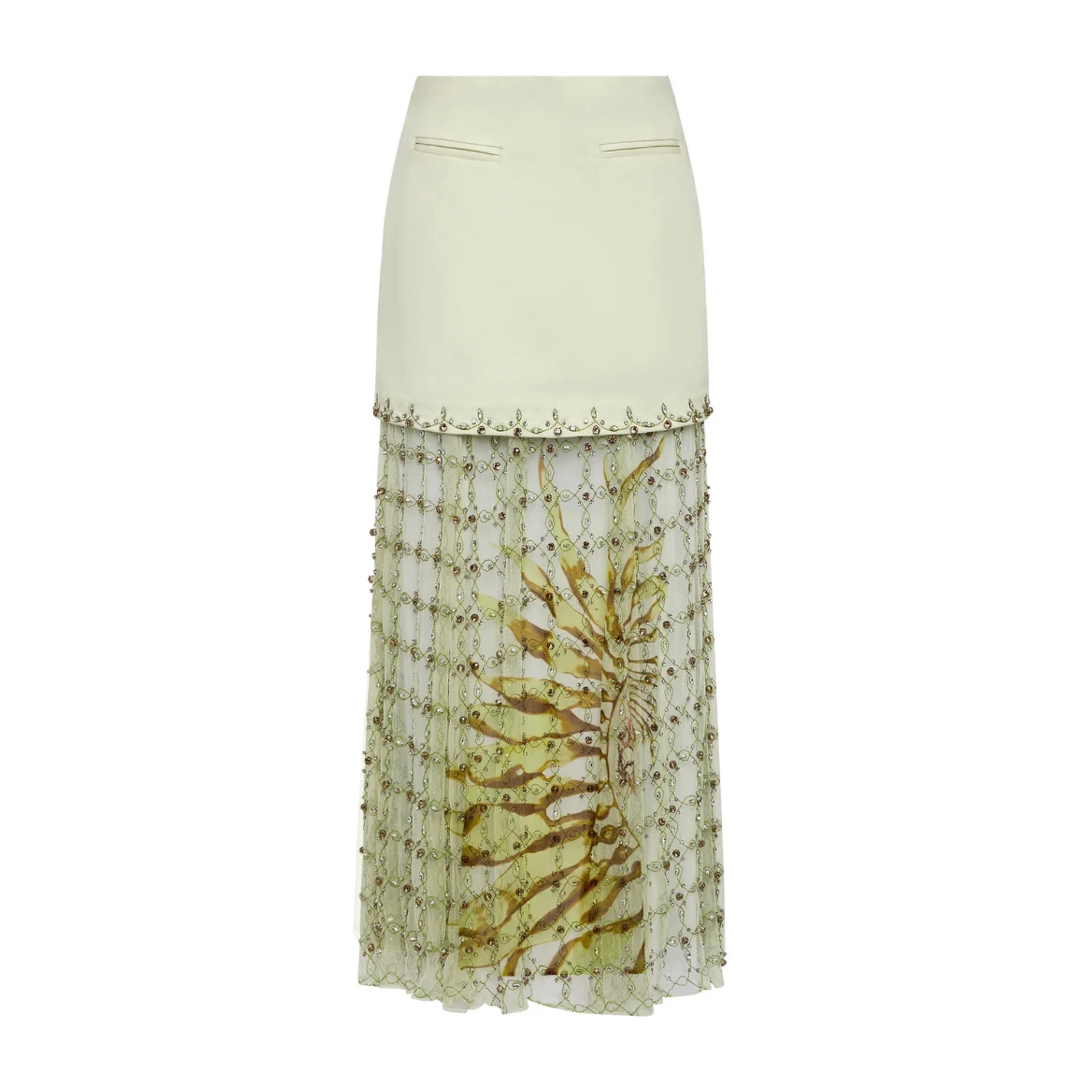 Antipodean Free Fall Micro-Mini with underskirt - Porcelain