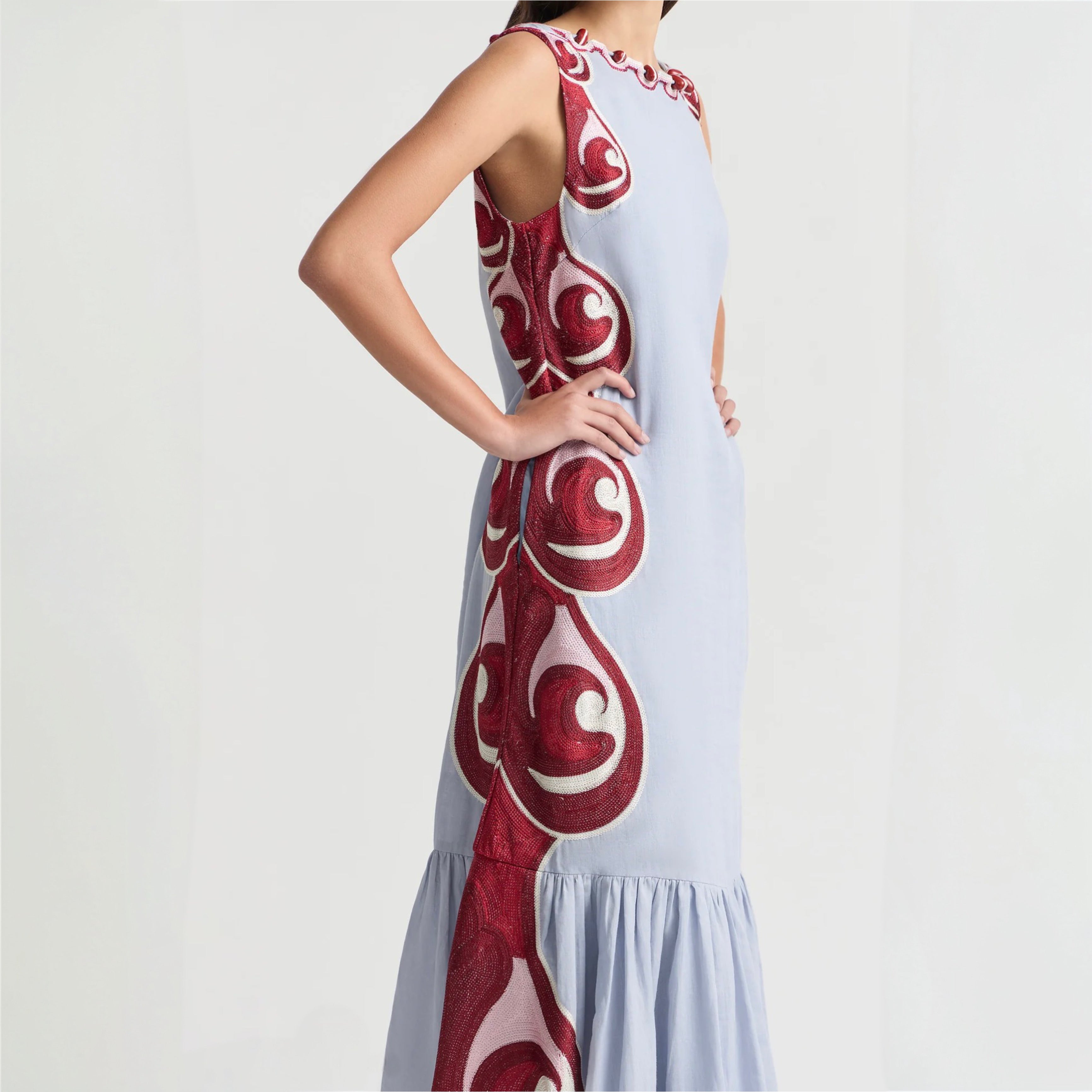 Antipodean - Twin Rivers Boat Neck Maxi Dress - Sea Glass