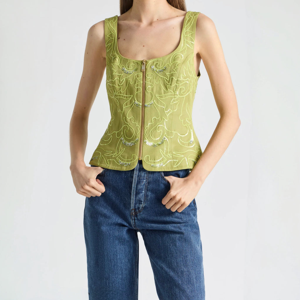 Antipodean - Oasis Body Top with Zip - Citron