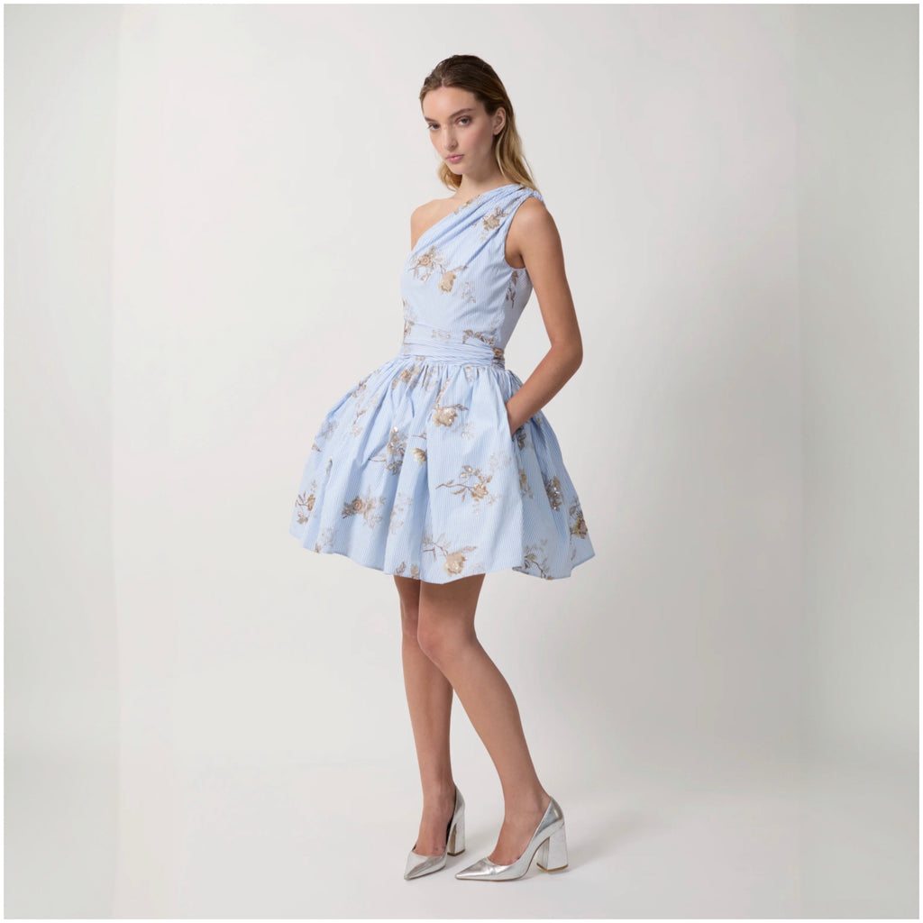 Aknvas - Paula Embellished One Shoulder Mini Dress