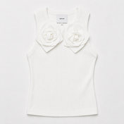 Aknvas - The Camille flower tank in white