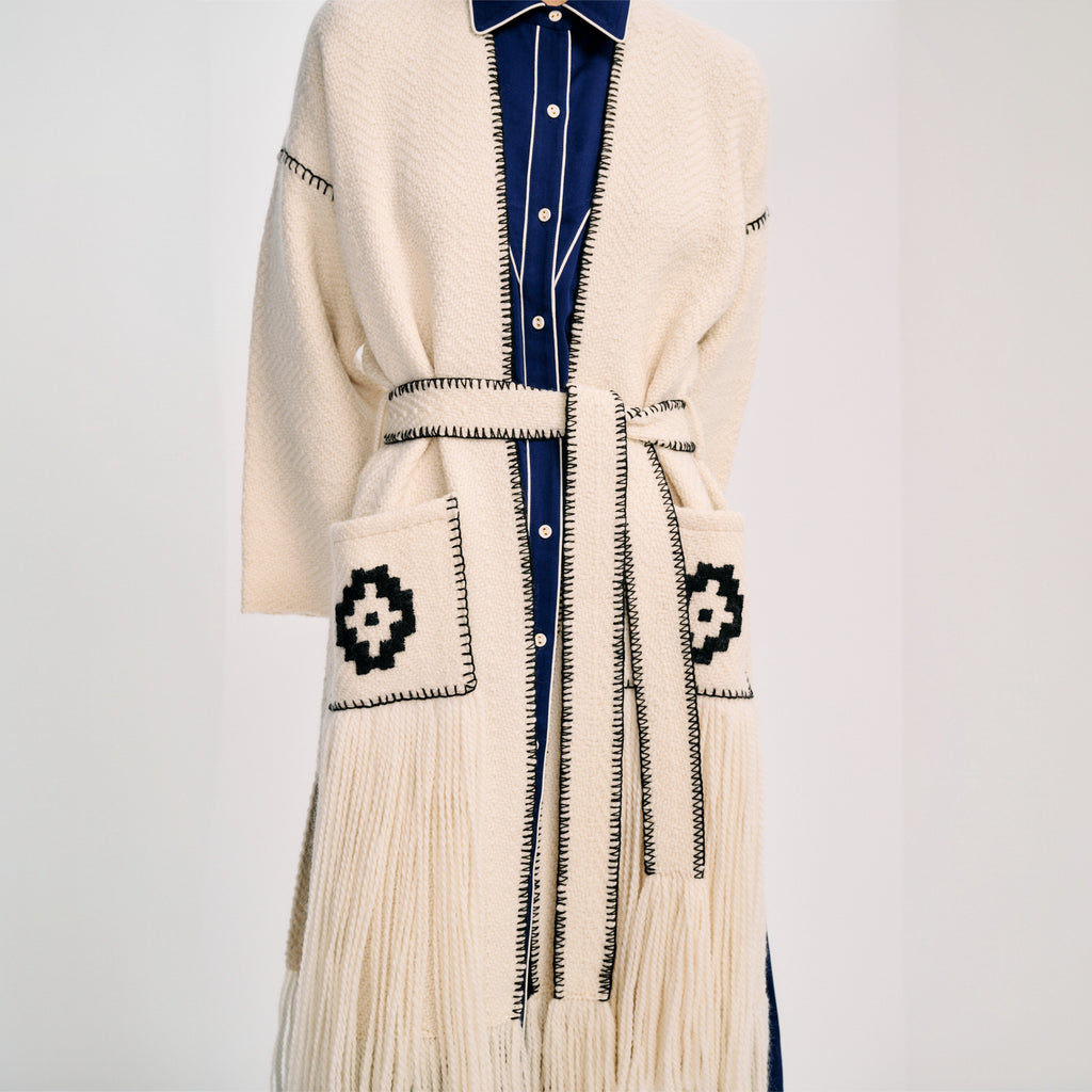 Carolina K Saddler Coat | Off White and Black