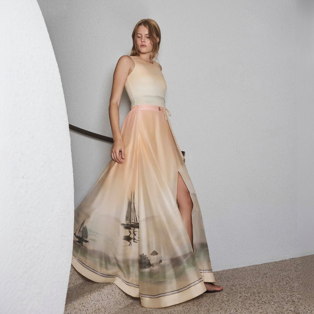 Antipodean Deep Water Parachute Maxi Skirt – Sunset