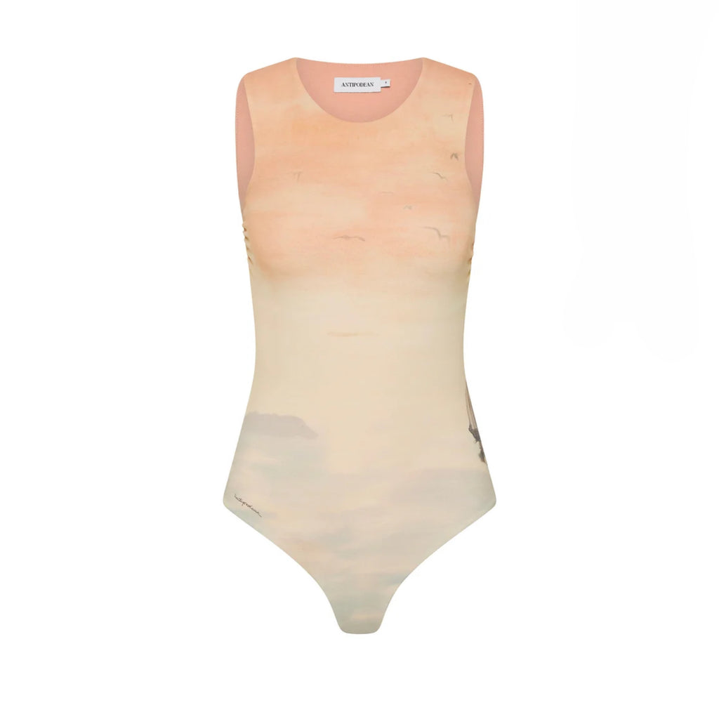 Antipodean Deep Water Round Neck Bodysuit – Sunset Print