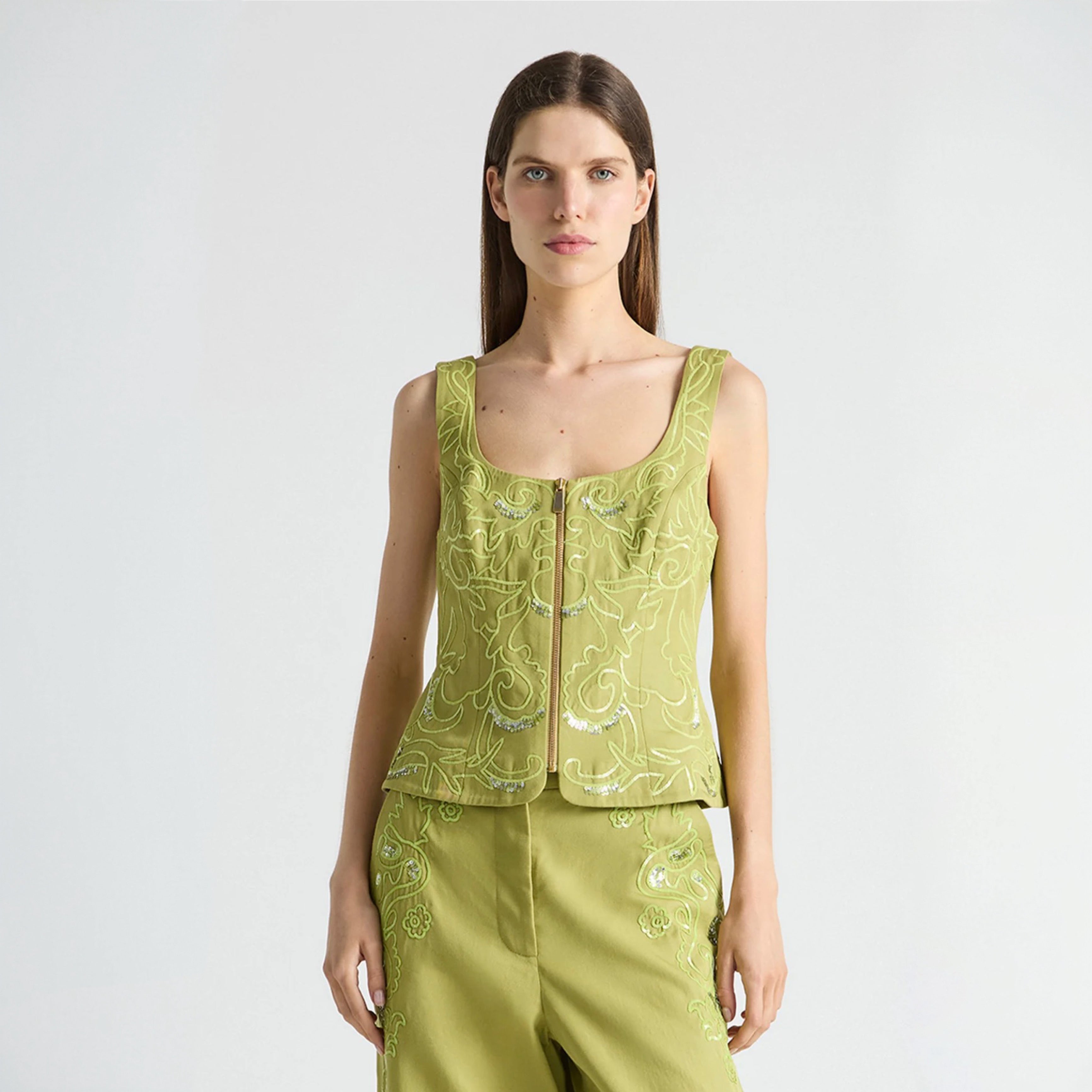 Antipodean - Oasis Body Top with Zip - Citron