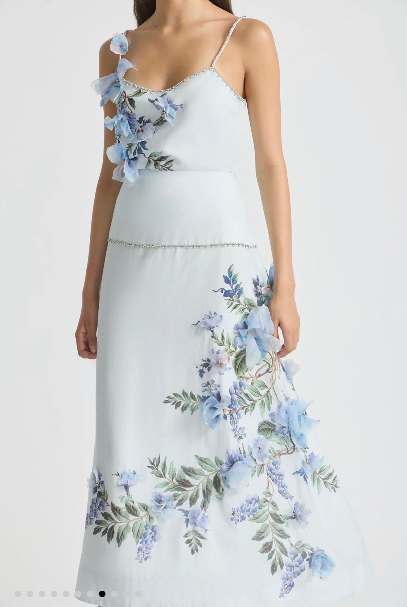 Antipodean Bisous Flower Yoke Skirt – Sapphire Midi Skirt
