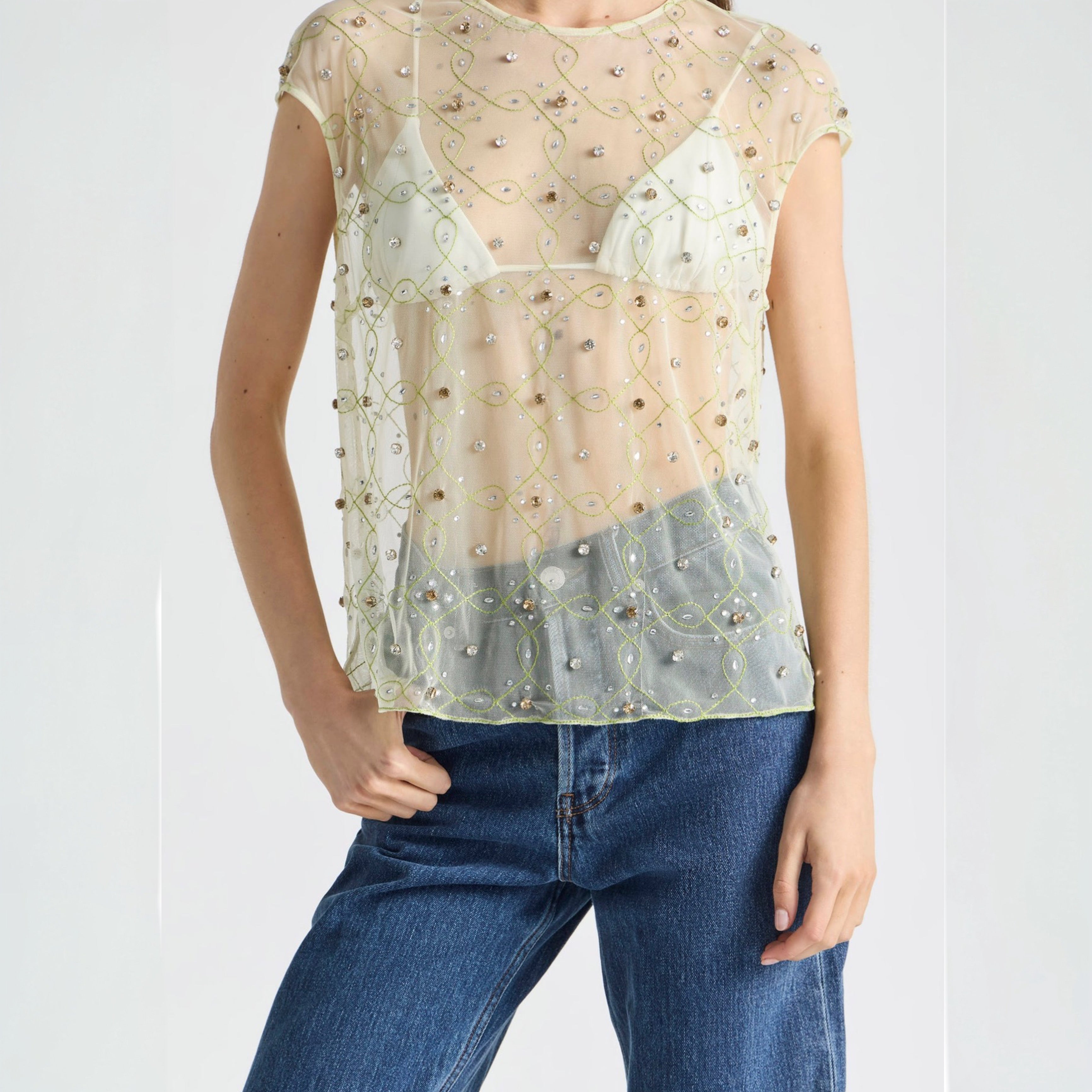 Antipodean Free Fall Cap Sleeve Tank Top - Porcelain