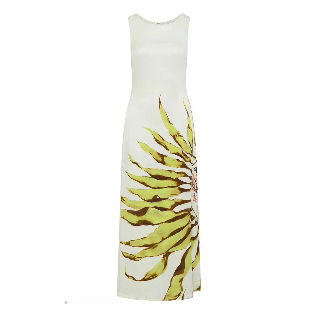 Antipodean Freefall Netted Overlay Gown Porcelain