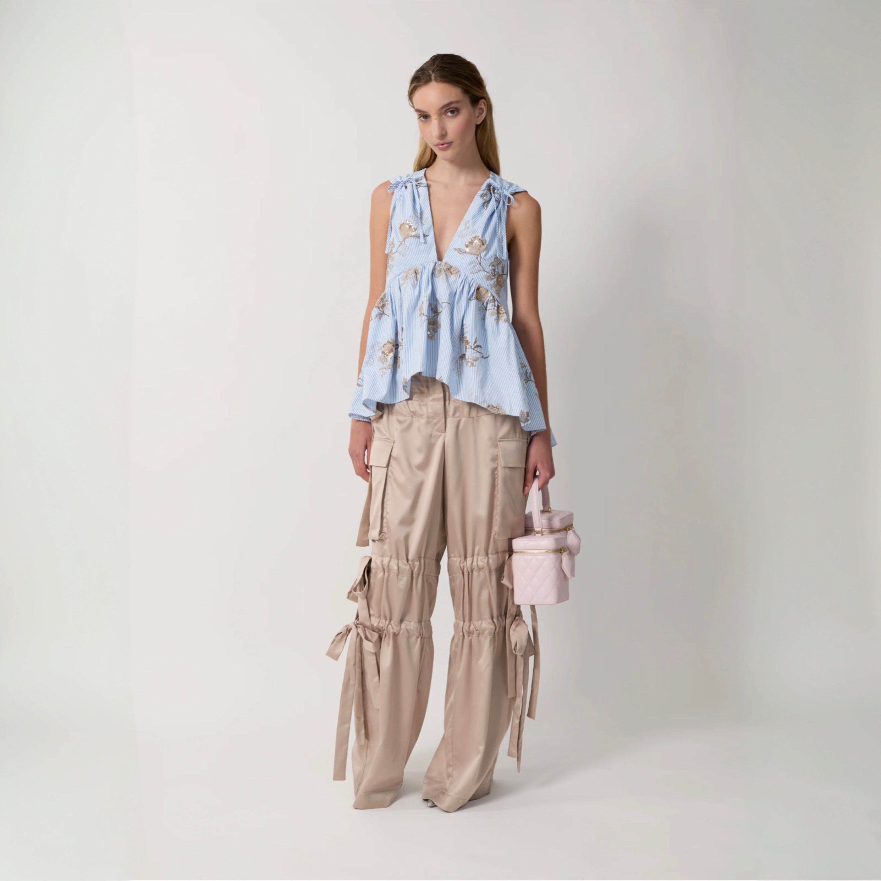 Aknvas - The Odin Trousers in Taupe Satin