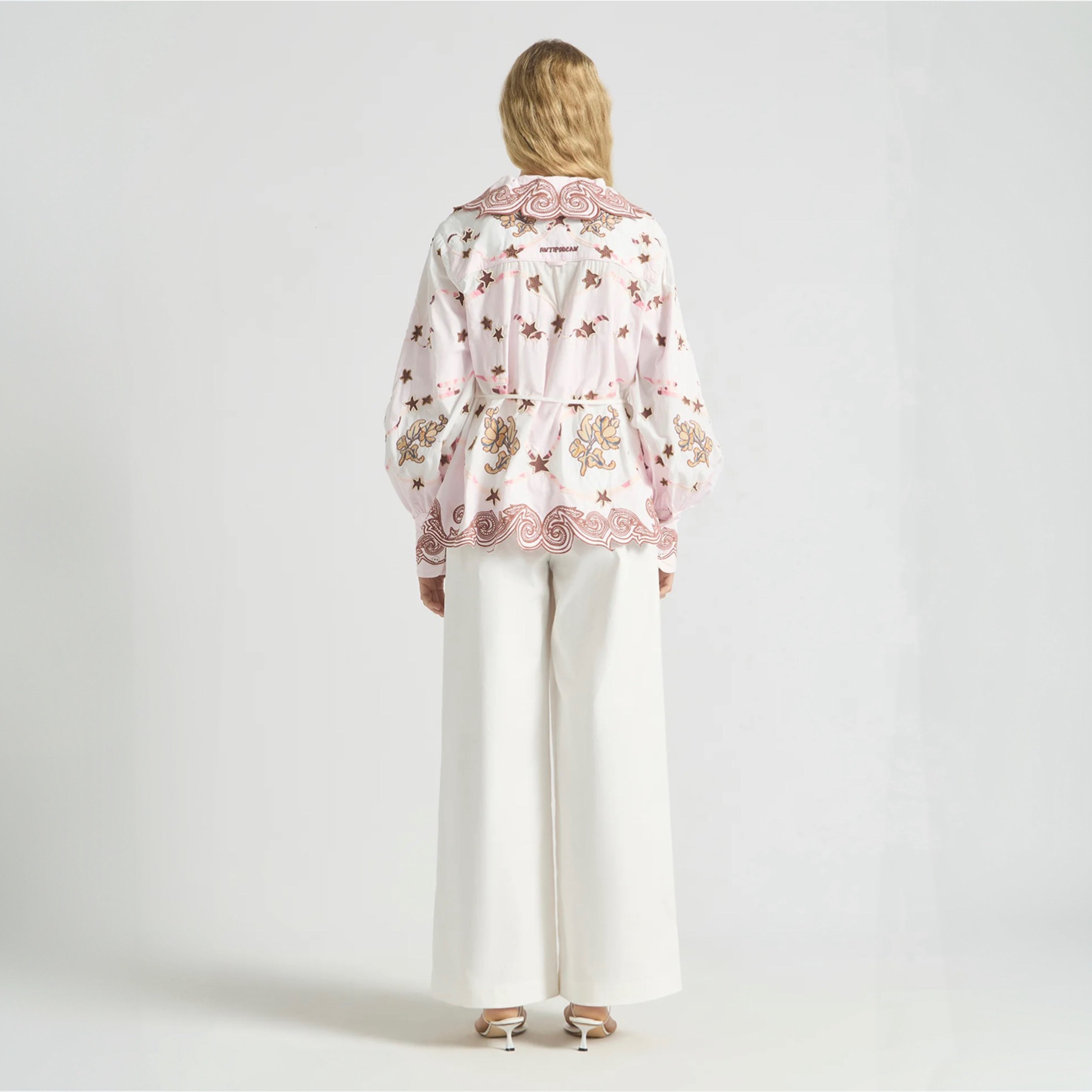 Antipodean Take It Easy Tie-Front Blouse - Rosewater