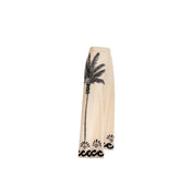 ISABEL BEACHWEAR MAXI PANTS LINO PALM IVORY-BLACK