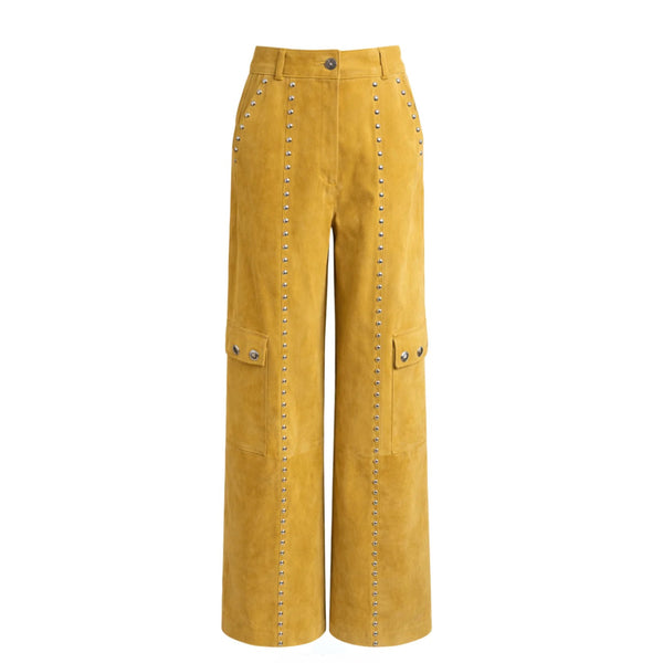 ZUT Studded Sam Pants | Mango Suede Studded Trousers
