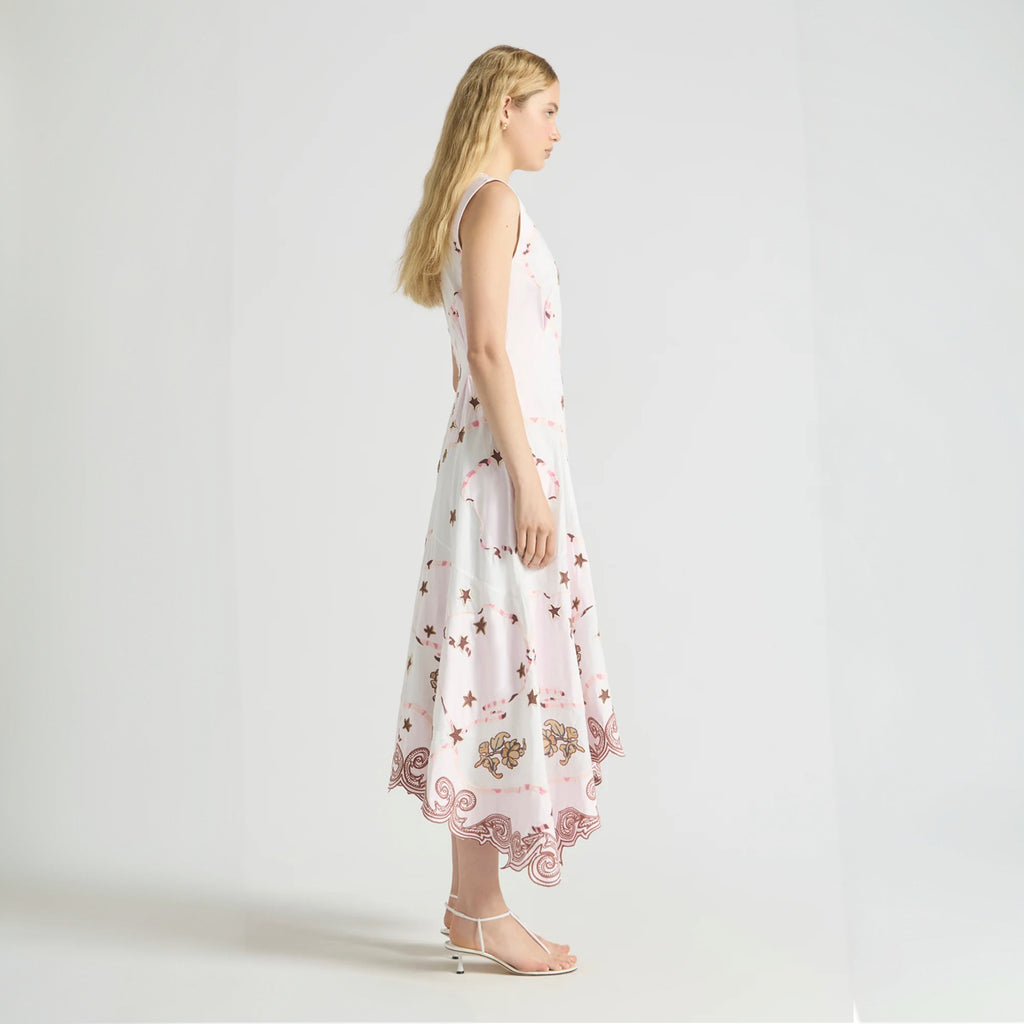 Antipodean Take It Easy Handkerchief Hem Dress - Rosewater