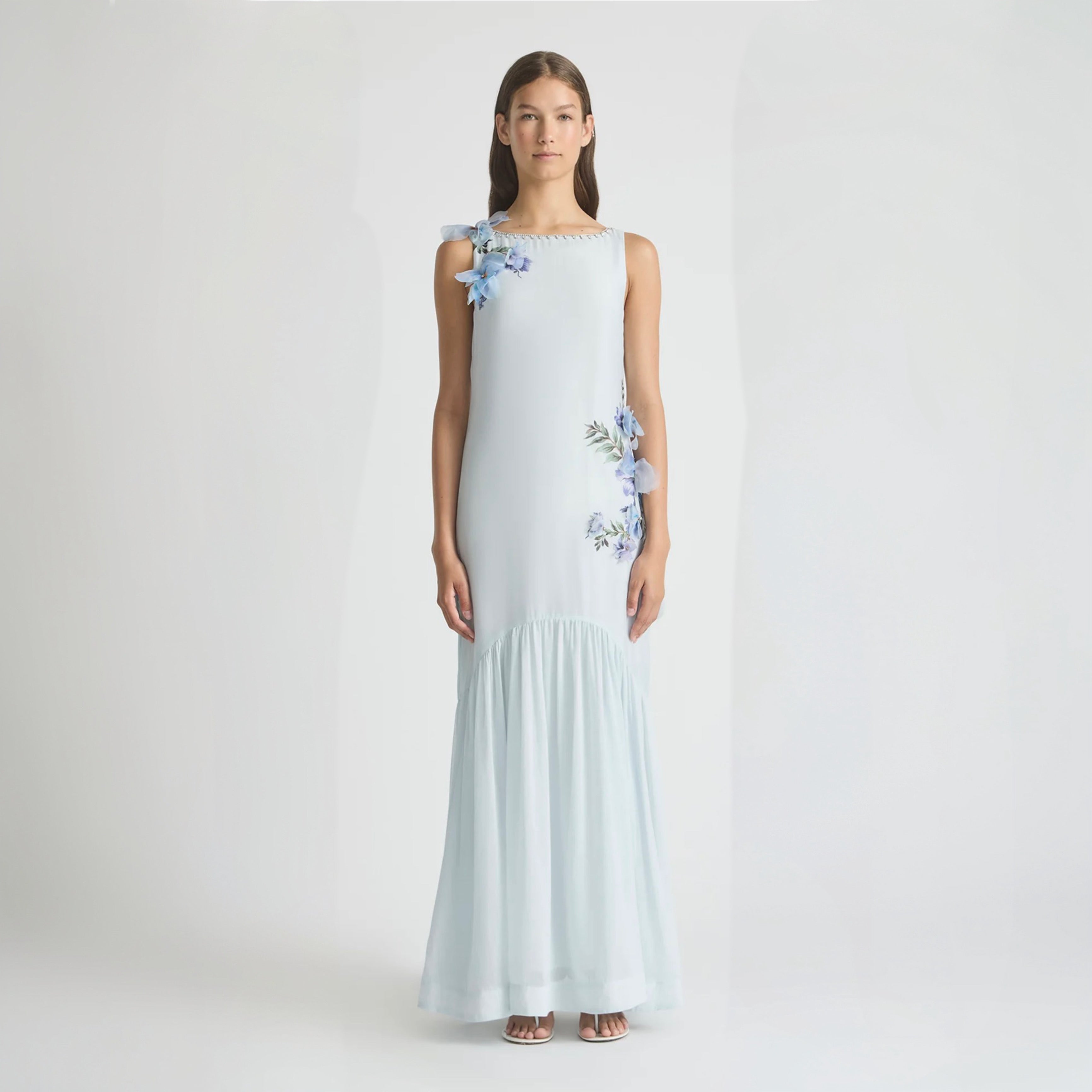Antipodean Bisous Open Back Boat Neck Dress – Sapphire