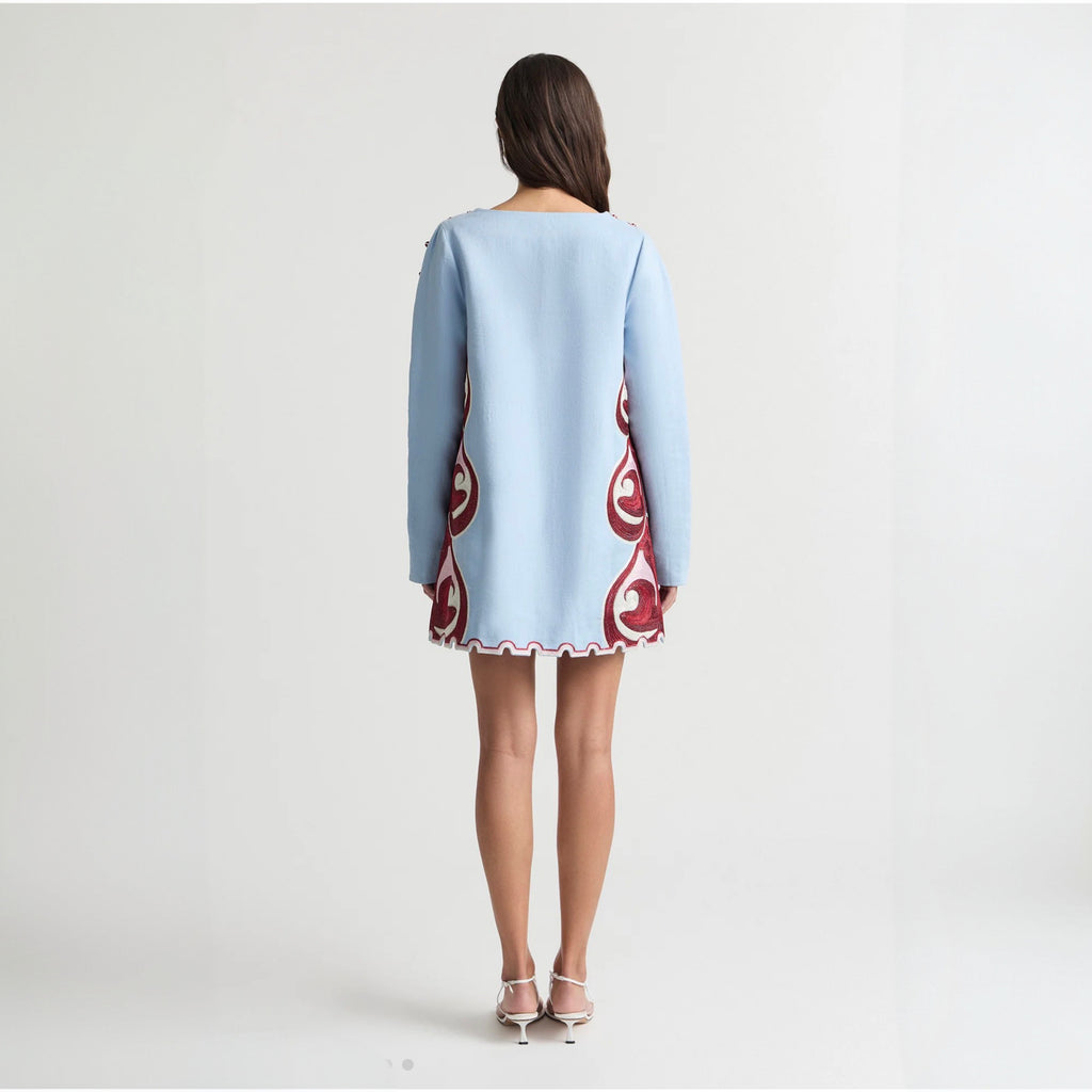Antipodean - Twin Rivers Slim Sleeve Mini Dress - Sea Glass