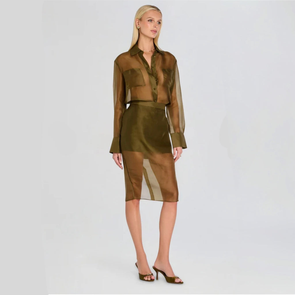 SEROYA - Estella Silk Top in Olivewood