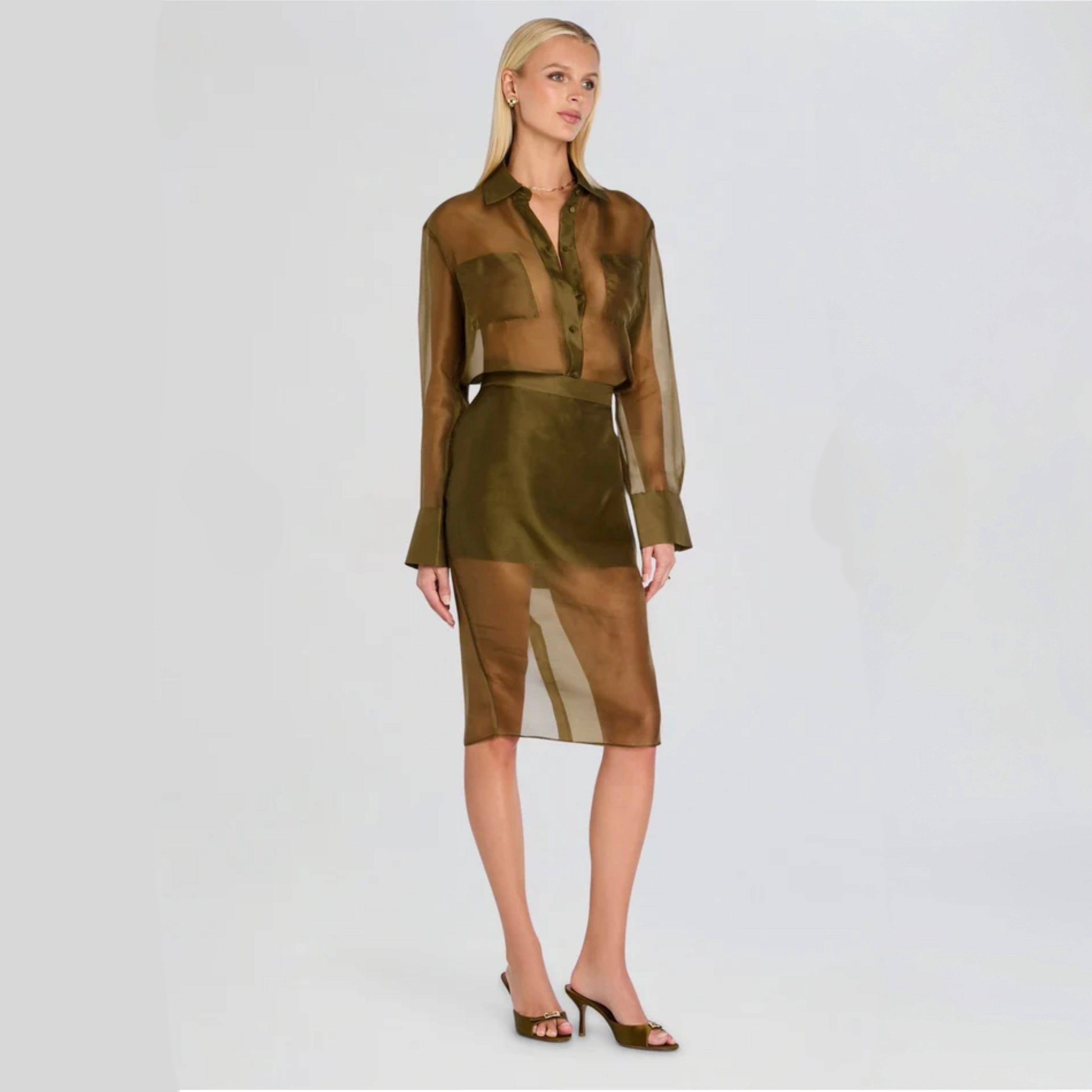 SEROYA - Estella Silk Top in Olivewood