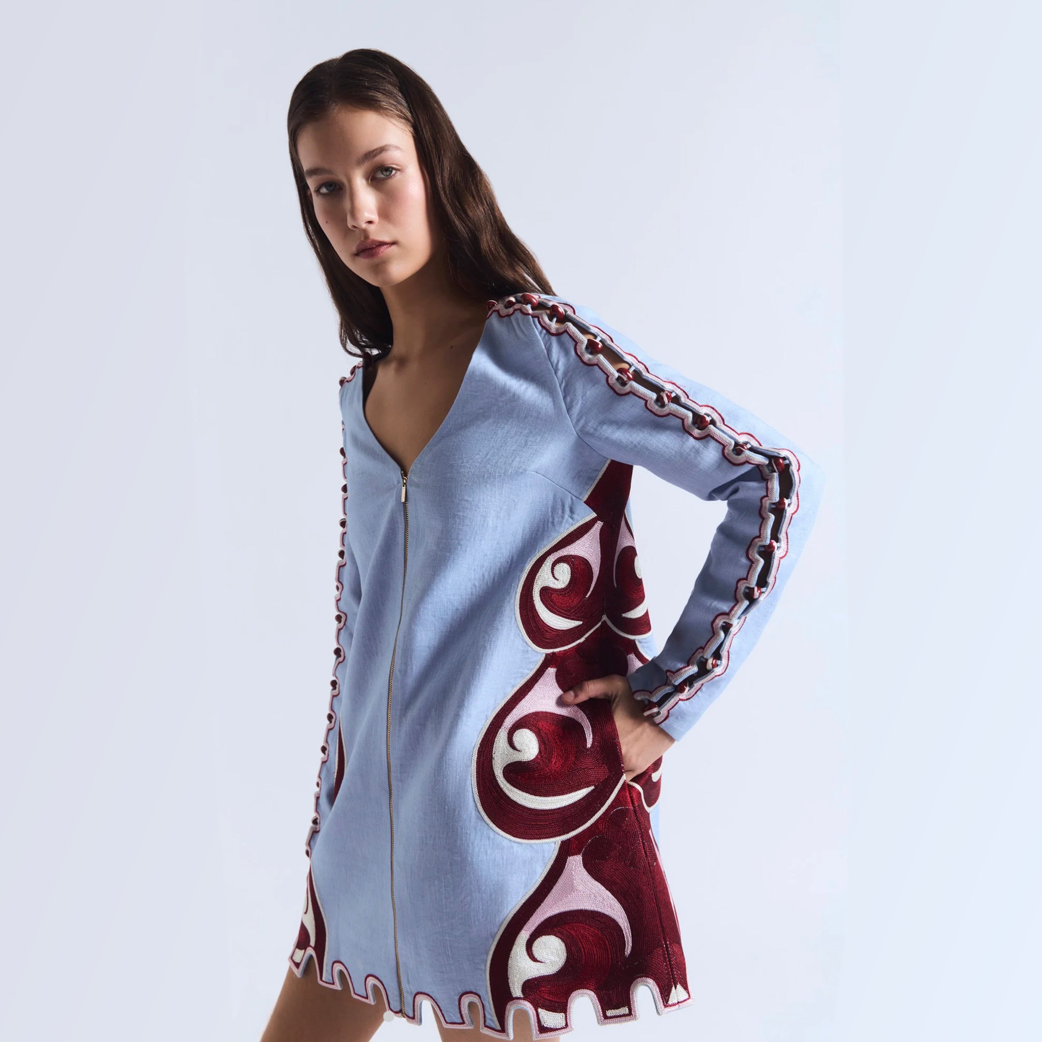 Antipodean - Twin Rivers Slim Sleeve Mini Dress - Sea Glass