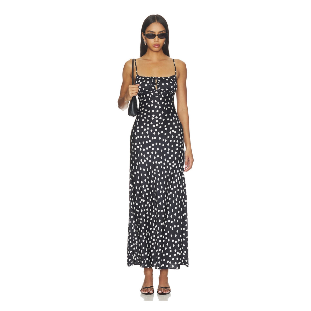 Leslie Amon Slip Dress | Black Polka