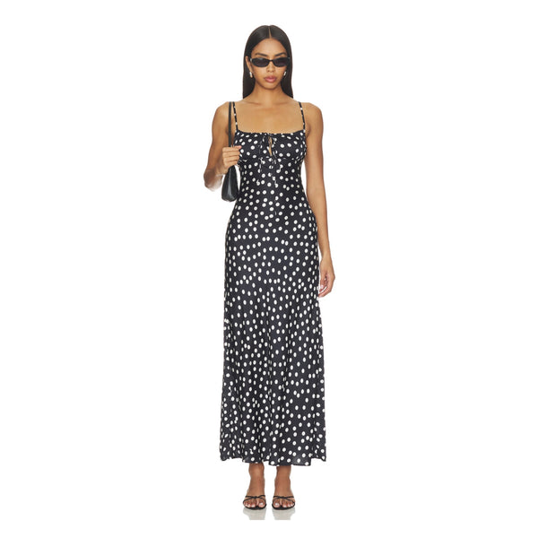 Leslie Amon Slip Dress | Black Polka