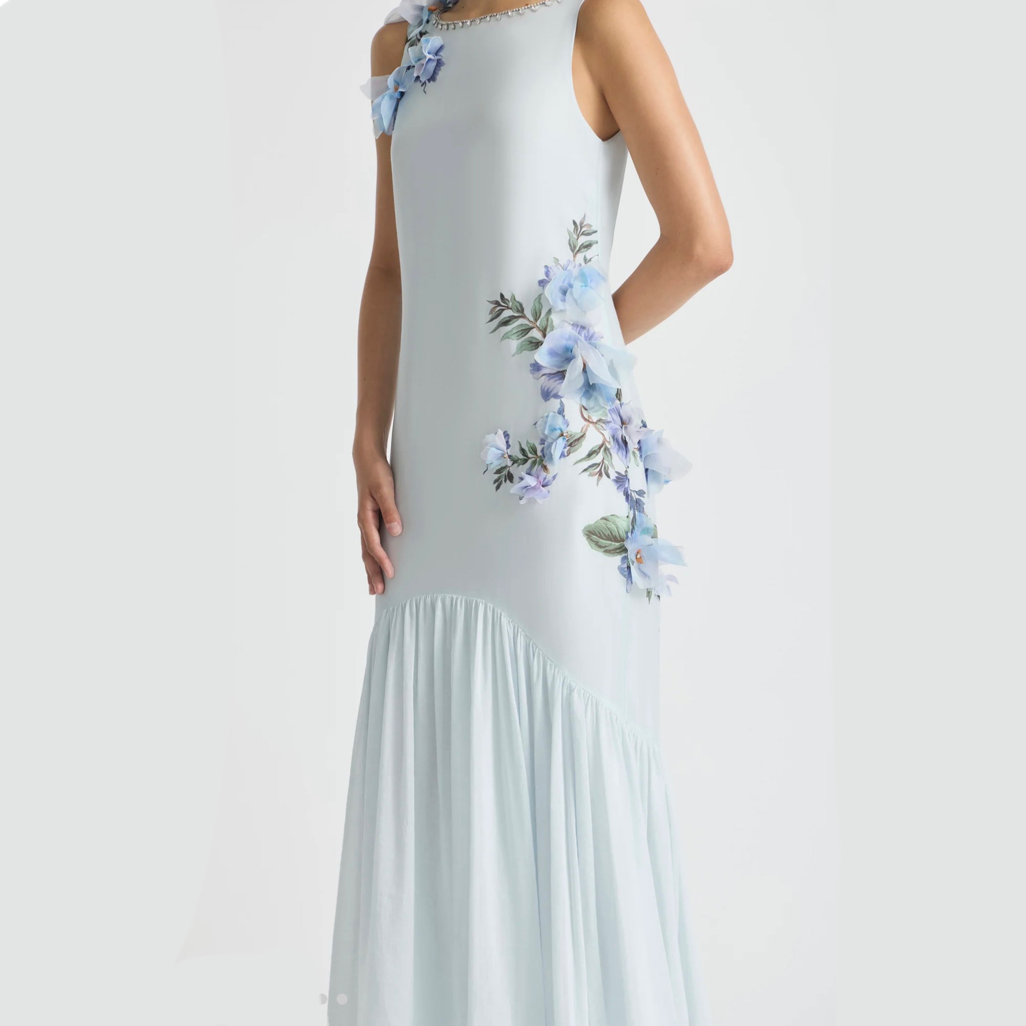 Antipodean Bisous Open Back Boat Neck Dress – Sapphire