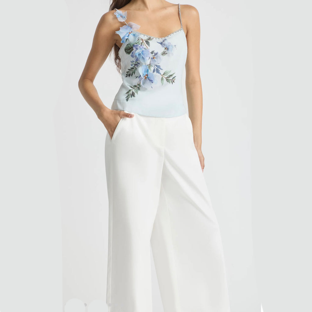 Antipodean Bisous Flower Bodice Top – Sapphire Silk Cami