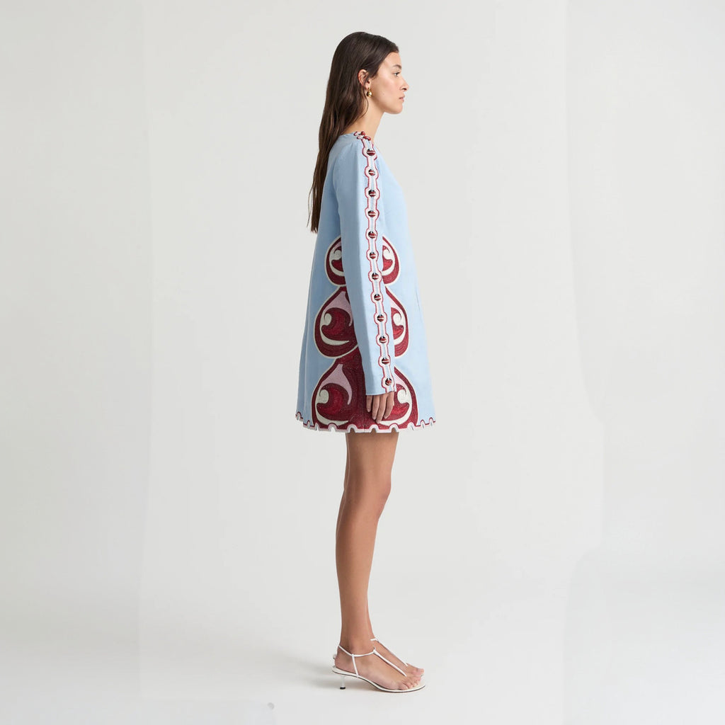 Antipodean - Twin Rivers Slim Sleeve Mini Dress - Sea Glass