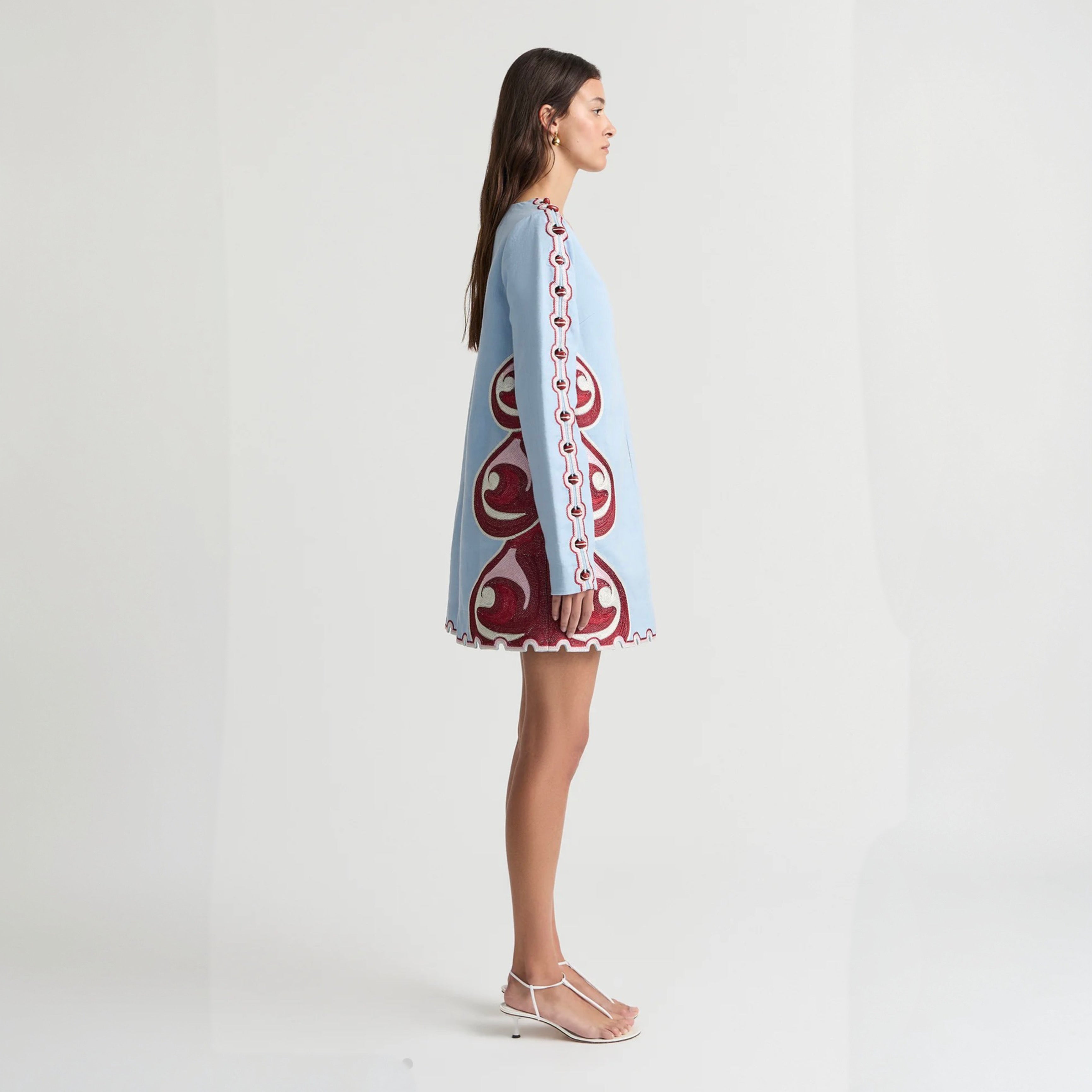 Antipodean - Twin Rivers Slim Sleeve Mini Dress - Sea Glass