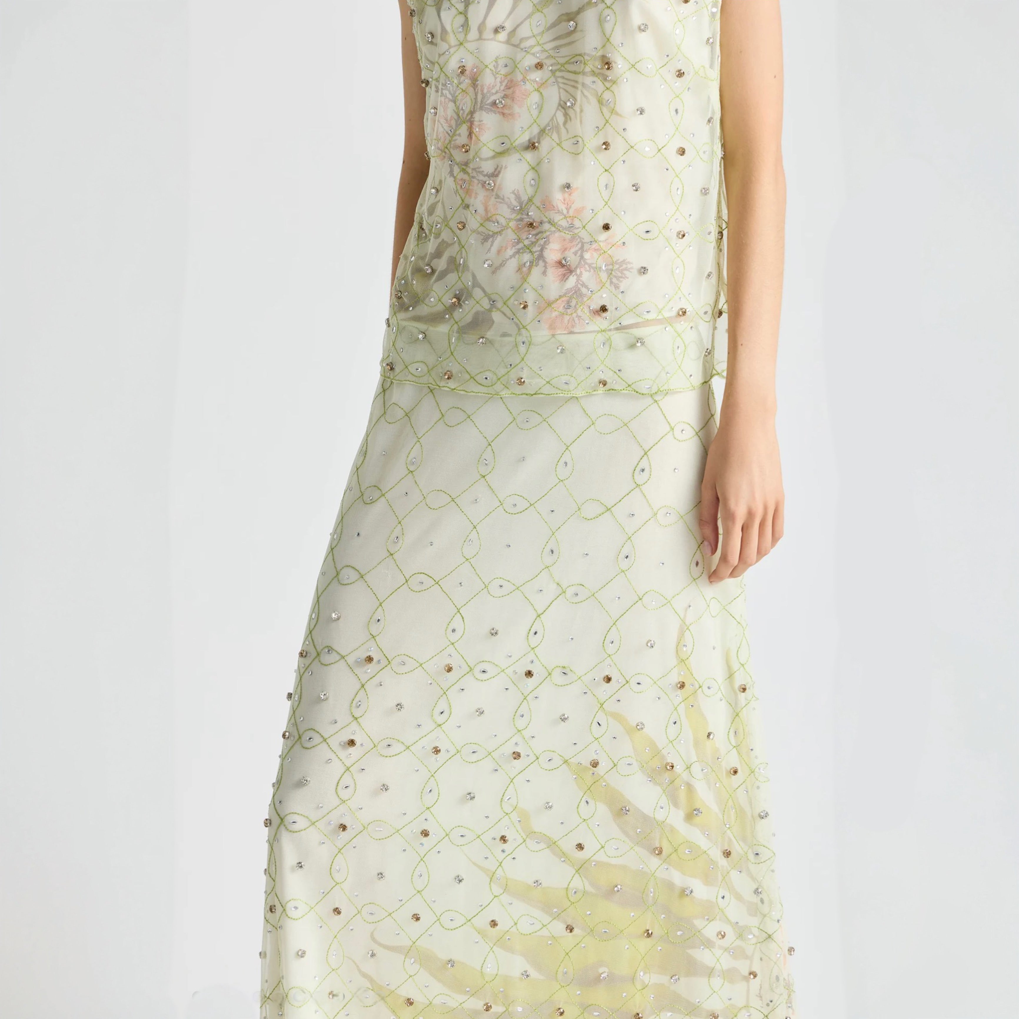 Antipodean Free Fall Micro-Mini with underskirt - Porcelain