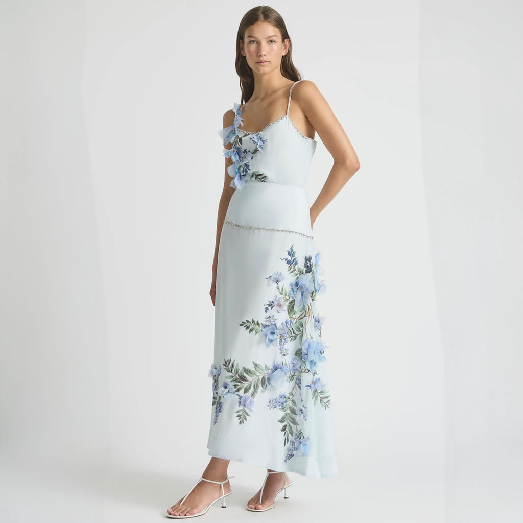 Antipodean Bisous Flower Yoke Skirt – Sapphire Midi Skirt