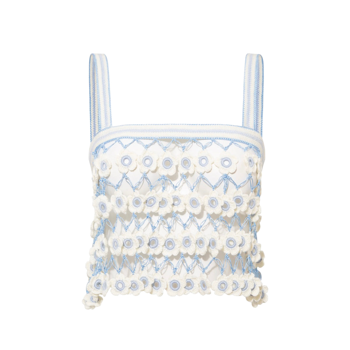My Beachy Side Fleur Hand-Crocheted Top | Baby Blue