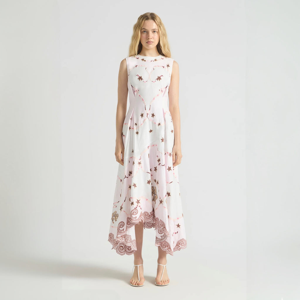 Antipodean Take It Easy Handkerchief Hem Dress - Rosewater