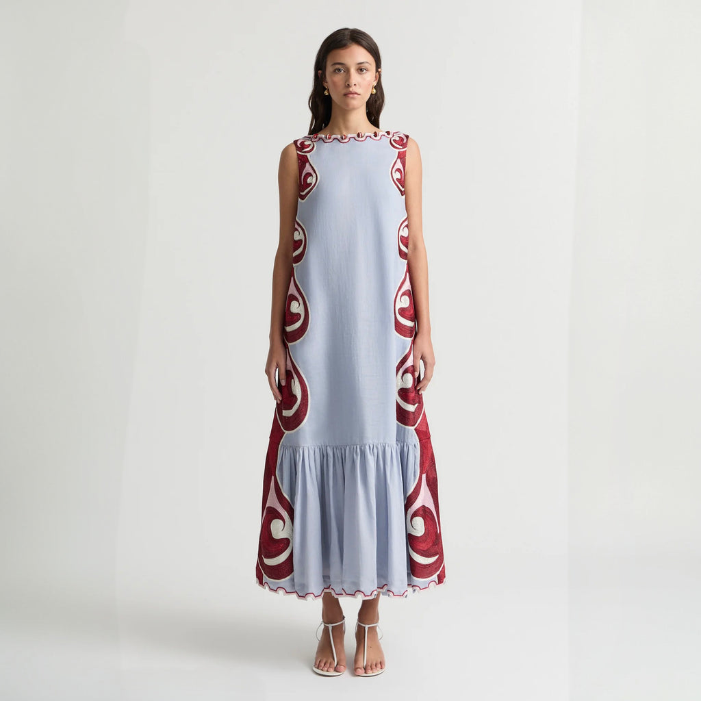 Antipodean - Twin Rivers Boat Neck Maxi Dress - Sea Glass